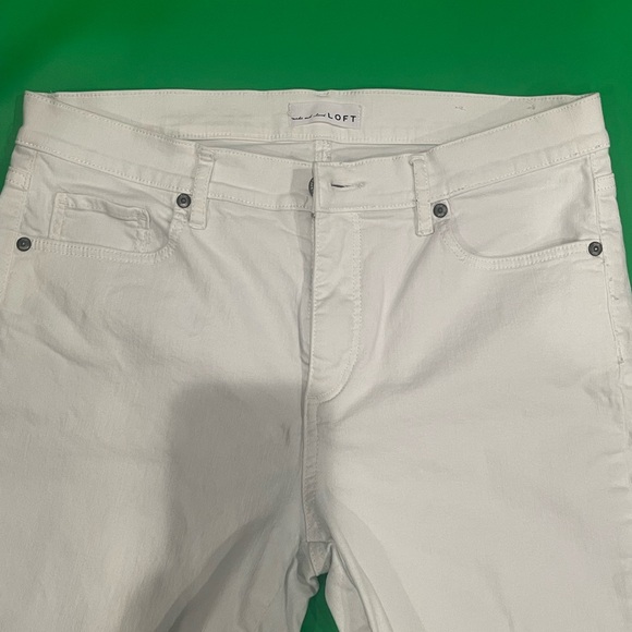 LOFT 
White Jean Shorts Distressed Cut-Offs - Picture 8 of 10